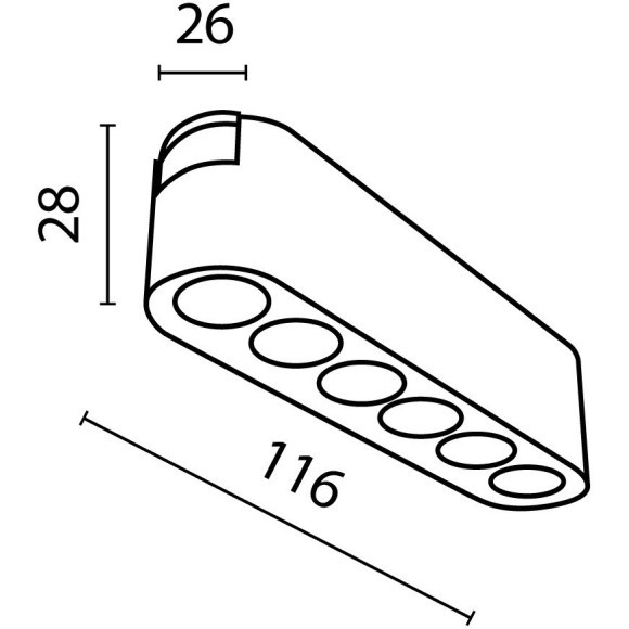 TR082-1-6W3K-M-W Трековый магнитный светодиодный светильник Maytoni Radity 48V CRI90+ 3000К 600Лм 36° 6Вт