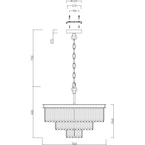 Подвесная люстра Revero MOD085PL-07CH