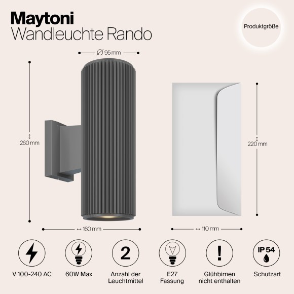Архитектурная подсветка Maytoni Rando O419WL-02GR
