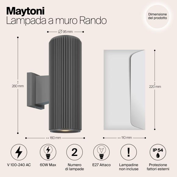 Архитектурная подсветка Maytoni Rando O419WL-02GR