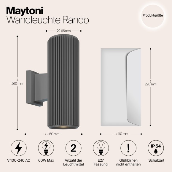 Архитектурная подсветка Maytoni Rando O419WL-02GR