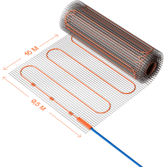 VLT01-150-8.0 Нагревательный мат (Теплый пол) длиной 16 метров и шириной полметра (0,5 метра) Voltum Т150 мощность 1200Вт 150Вт/м², двужильный экранированный кабель, клеевая основа, укладка в плиточный клей/стяжку, гарантия 25 лет VLT01-150-8.0 Нагревательный мат (Теплый пол) длиной 16 метров и шириной полметра (0,5 метра) Voltum Т150 мощность 1200Вт 150Вт/м², двужильный экранированный кабель, клеевая основа, укладка в плиточный клей/стяжку, гарантия 25 лет