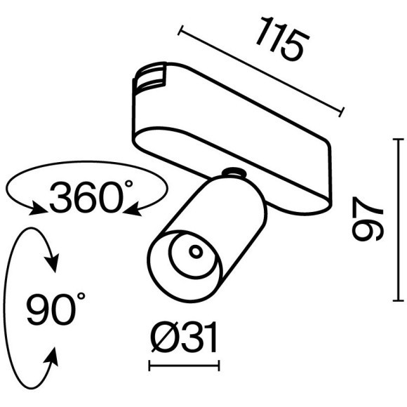TR103-1-5W3K-M-W Трековый магнитный светодиодный светильник Maytoni Radity 48V CRI90+ 3000К 400Лм 36° 5Вт TR103-1-5W3K-M-W Трековый магнитный светодиодный светильник Maytoni Radity 48V CRI90+ 3000К 400Лм 36° 5Вт