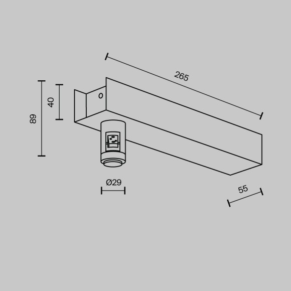Настенное основание с возм. расположения в нем блока питания Maytoni Flarity TRA155CW-BB-BS