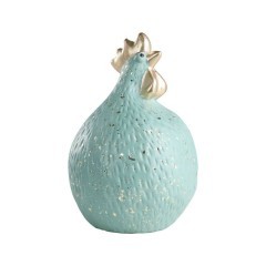 427939 Фигурка Курица SAIDANE ?135, H205 керамика, мятный зеленый, золотой 427939 Фигурка Курица SAIDANE ?135, H205 керамика, мятный зеленый, золотой