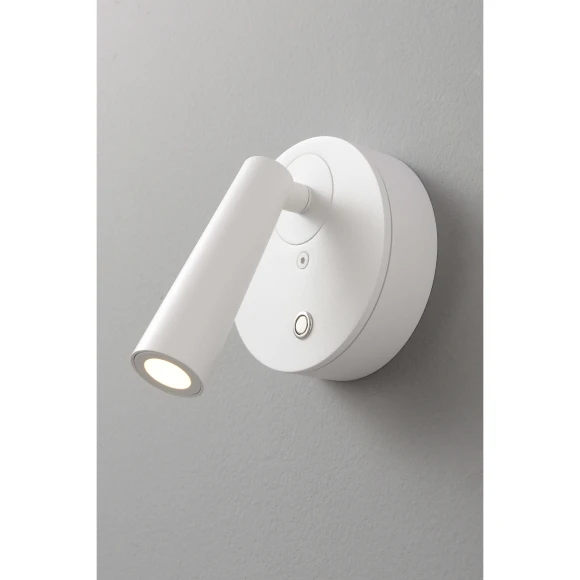 Crystal Lux CLT 233W WH 1400/589 Настенный светодиодный спот (бра) для чтения, с сенсорным выключателем на корпусе, белый матовый металл LED 3Вт 3000К 255Лм CRI95 36° IP20 220V Crystal Lux CLT 233W WH 1400/589 Настенный светодиодный спот (бра) для чтения, с сенсорным выключателем на корпусе, белый матовый металл LED 3Вт 3000К 255Лм CRI95 36° IP20 220V