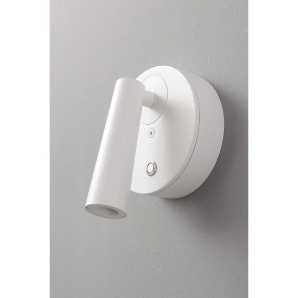 Crystal Lux CLT 233W WH 1400/589 Настенный светодиодный спот (бра) для чтения, с сенсорным выключателем на корпусе, белый матовый металл LED 3Вт 3000К 255Лм CRI95 36° IP20 220V Crystal Lux CLT 233W WH 1400/589 Настенный светодиодный спот (бра) для чтения, с сенсорным выключателем на корпусе, белый матовый металл LED 3Вт 3000К 255Лм CRI95 36° IP20 220V