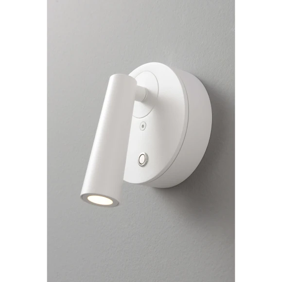 Crystal Lux CLT 233W WH 1400/589 Настенный светодиодный спот (бра) для чтения, с сенсорным выключателем на корпусе, белый матовый металл LED 3Вт 3000К 255Лм CRI95 36° IP20 220V Crystal Lux CLT 233W WH 1400/589 Настенный светодиодный спот (бра) для чтения, с сенсорным выключателем на корпусе, белый матовый металл LED 3Вт 3000К 255Лм CRI95 36° IP20 220V