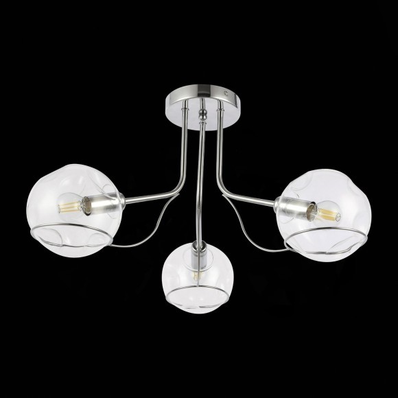 SLE102502-03 Светильник потолочный Хром/Прозрачный E14 3*40W BACA SLE102502-03 Светильник потолочный Хром/Прозрачный E14 3*40W BACA
