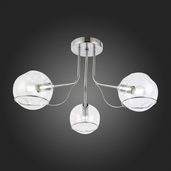 SLE102502-03 Светильник потолочный Хром/Прозрачный E14 3*40W BACA SLE102502-03 Светильник потолочный Хром/Прозрачный E14 3*40W BACA