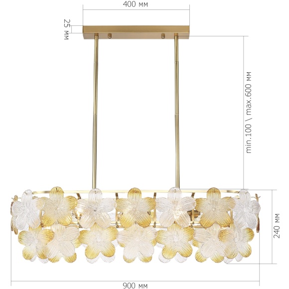 SL6240.203.08 Светильник подвесной ST-Luce золотистый/Прозрачный, январный E14 8*60W TENDER