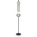 Freya Punsh FR6196FL-L11B Дизайнерский черный LED-торшер в стиле лофт с сетчатыми плафонами, черный металл, плафон белый акрил, 11 Вт, 3000К, CRI 80, 700 лм, 120°, выключатель напольный на проводе в розетку