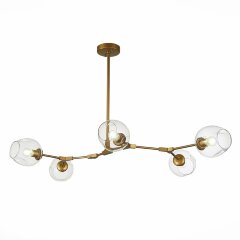 SLE154823-05 Светильник подвесной Золотистый/Прозрачный E27 5*40W RAMETTO SLE154823-05 Светильник подвесной Золотистый/Прозрачный E27 5*40W RAMETTO