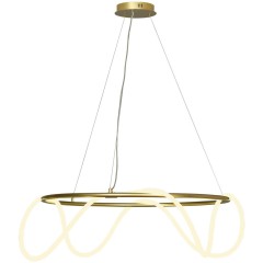 SY7638 Lussole РИВЕР подвесная LED-люстра золотая с белым акриловым рассеивателем, 80 Вт, 4000 К, 5600 Лм, IP20