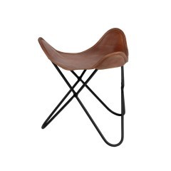 424759 YAMATSURI Стул кожаный L450 B480 H450 металл коричневый черный 424759 YAMATSURI Стул кожаный L450 B480 H450 металл коричневый черный