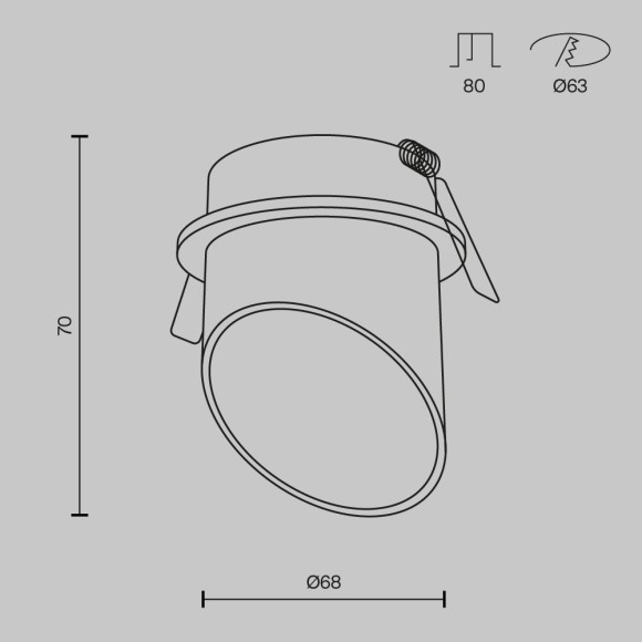 Встраиваемый светильник Maytoni DL044-01-GU10-B L IPari под лампу 1xGU10 35W