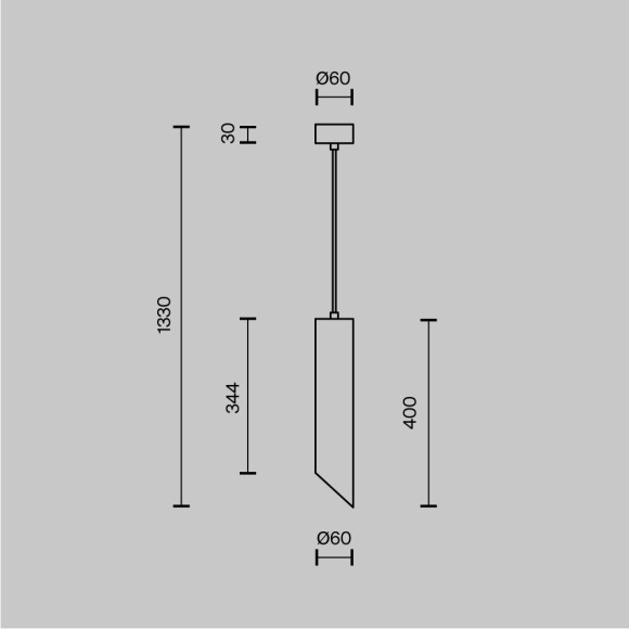 Подвесной светильник цилиндр Maytoni P044PL-01-40GU10-W L IPari под лампу 1xGU10 35W