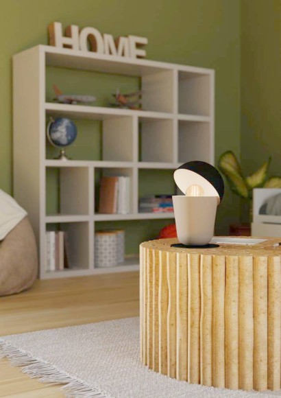 900396 Настольная лампа BATABANO, 1X40W, E27, H275, ?180, основание: ?160, сталь, песочный, черный