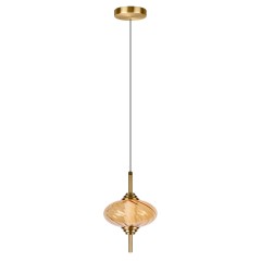 10421/C Amber LOFT IT HELIX Подвесной светильник бронзовый, стеклянный янтарный плафон, LED 8 Вт, 4000 К, 220 В