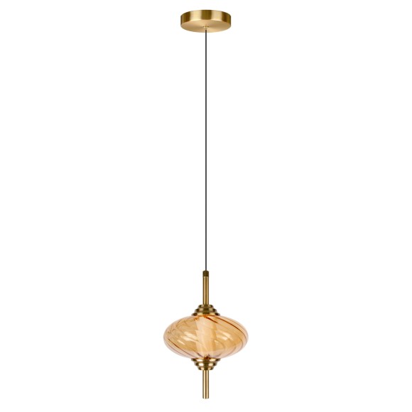 10421/C Amber LOFT IT HELIX Подвесной светильник бронзовый, стеклянный янтарный плафон, LED 8 Вт, 4000 К, 220 В