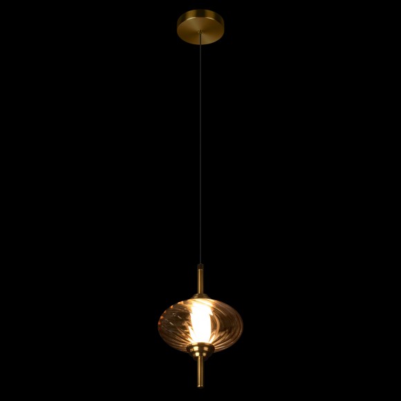 10421/C Amber LOFT IT HELIX Подвесной светильник бронзовый, стеклянный янтарный плафон, LED 8 Вт, 4000 К, 220 В