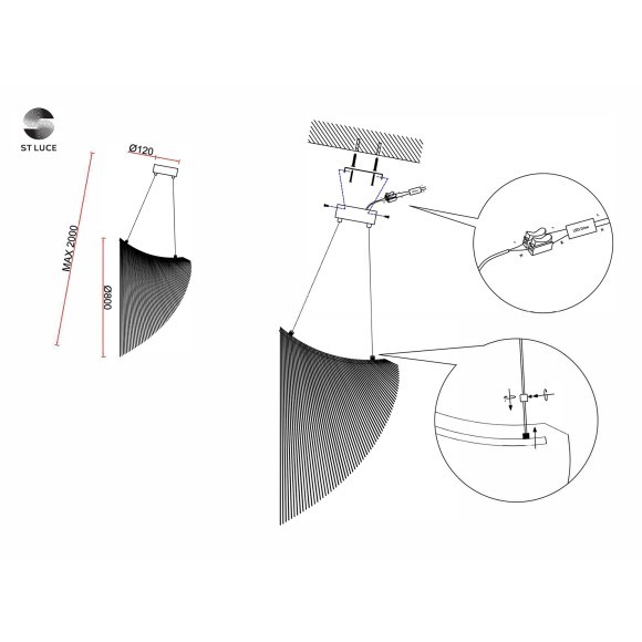 SL6900.503.32 Светильник подвесной ST-Luce Белый/Древесный LED 1*32W 4000K FOSSIL