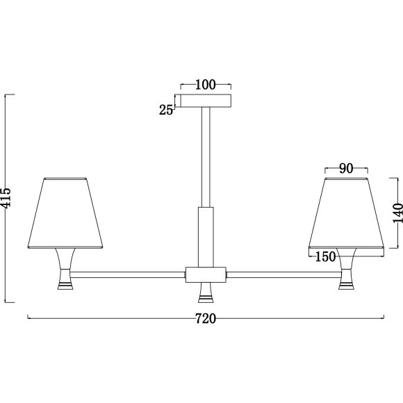 Люстра на штанге Freya FR5098PL-05BBS Perfetto под лампы 5xE14 40W