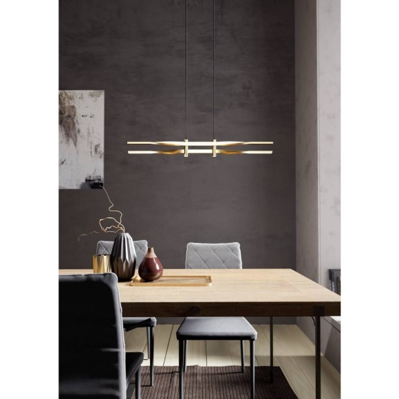 901226 Светод. подвес COLMEAL, 21W(LED), H1200, сталь, алюминий, латунь состаренный/ пластик, белый,