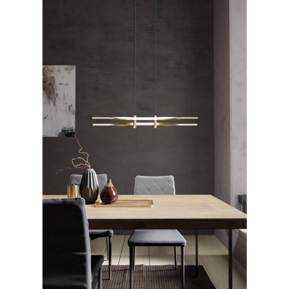 901226 Светод. подвес COLMEAL, 21W(LED), H1200, сталь, алюминий, латунь состаренный/ пластик, белый,