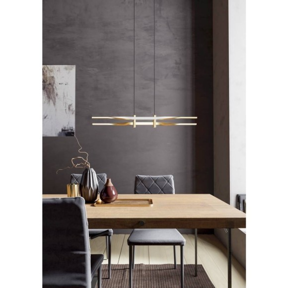 901226 Светод. подвес COLMEAL, 21W(LED), H1200, сталь, алюминий, латунь состаренный/ пластик, белый,