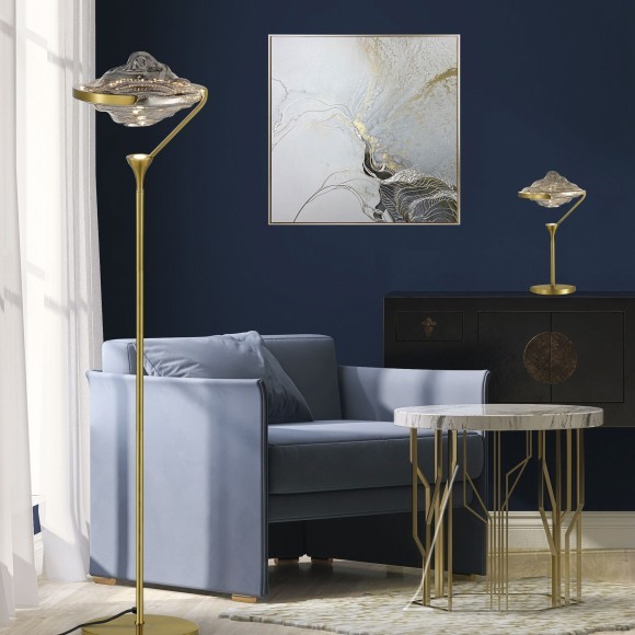 SL6115.105.01 Торшер ST-Luce Никель/Дымчато-Серый LED 1*19W 3000K AMARA