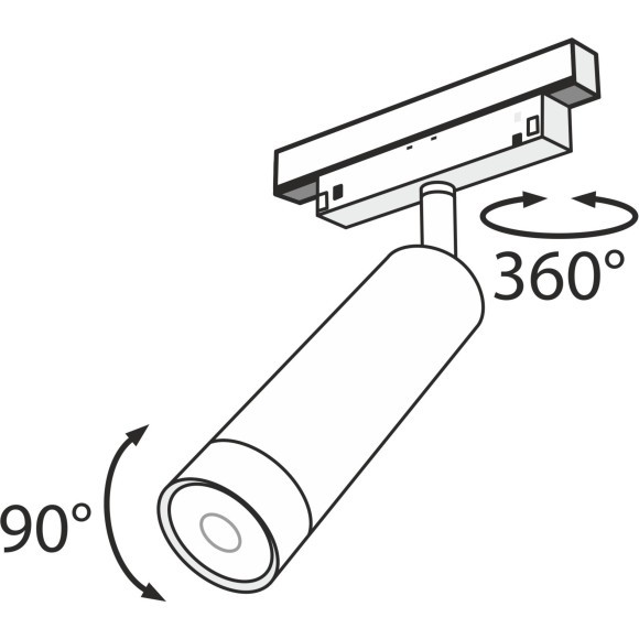 TR019-2-7W4K-B Трековый магнитный светодиодный светильник Maytoni Gravity CRI90+ 4000К 600Лм 24° 7Вт