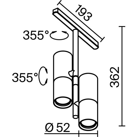 TR005-4-2X12W-DS-BBS Трековый магнитный SMART (App, Bluetooth Mesh, Алиса) светодиодный светильник Maytoni Exility CRI90+ 2700-6000К 1624Лм 36° 24Вт