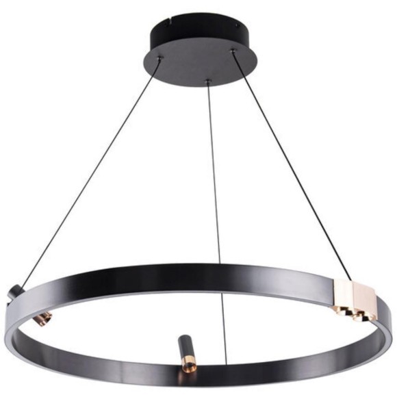 Подвесная черная светодиодная люстра-кольцо 60см 30Вт 840лм 3000К Arte Lamp CESARE A1993SP-30BK