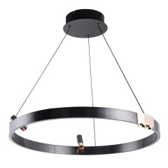 Подвесная черная светодиодная люстра-кольцо 60см 30Вт 840лм 3000К Arte Lamp CESARE A1993SP-30BK Подвесная черная светодиодная люстра-кольцо 60см 30Вт 840лм 3000К Arte Lamp CESARE A1993SP-30BK