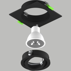 Светильник квадратный черный встраиваемый MR16/GU10 max 12Вт Singo Base Lightstar 011625 Светильник квадратный черный встраиваемый MR16/GU10 max 12Вт Singo Base Lightstar 011625