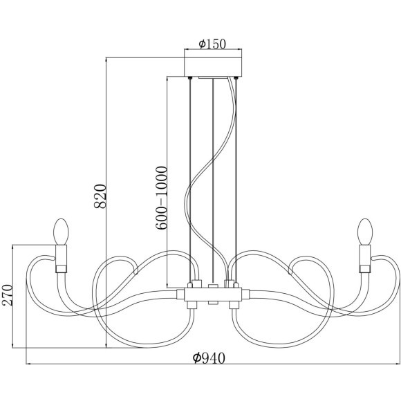 Люстра подвесная Maytoni MOD051PL-07TR Atlanta под лампы 7xE14 40W