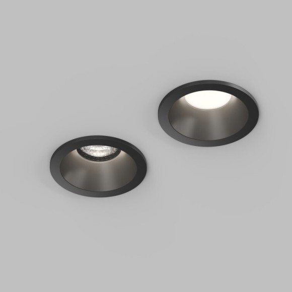 Встраиваемый влагозащищённый светильник COVE, IP44, до 15 Вт LED, GU10, алюминий, чёрный