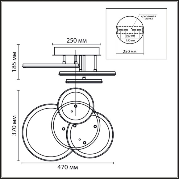 Умная люстра потолочная с ПДУ и голосовым управлением LED 60W 3000-6500К 220V ALIS SMART 8380/60CL