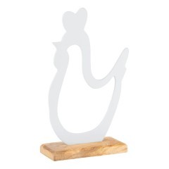 427378 Фигурка Курица AMOATSY L170, B70, H290 алюминий, дерево белый, натуральный 427378 Фигурка Курица AMOATSY L170, B70, H290 алюминий, дерево белый, натуральный