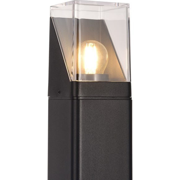 SL9016.405.01 Светильник уличный столб напольный с квадратным прозрачным плафоном ST-Luce E27 15W SLIDE