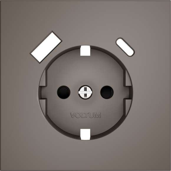 Накладка для розетки с заземлением и защитными шторками, с USB A+C, S70 (капучино)