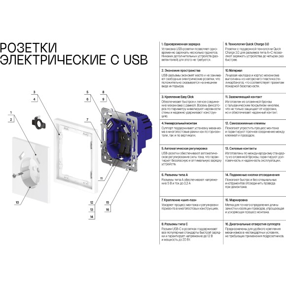 VLS001014 Накладка для розетки с заземлением и защитными шторками, с зарядкой от USB (ТИП С + ТИП A) коричневого цвета VOLTUM S70 (купучино)