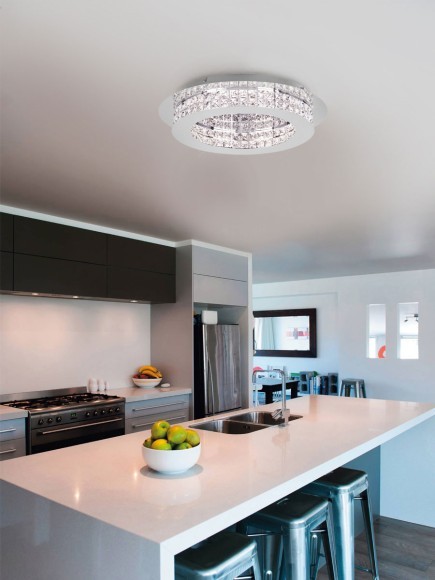 39401 PRINCIPE Светодиодный потолочный светильник Диммируемый по TRIAC, 31,5Вт, 3Лм, 3000К, хрусталь, хромированный