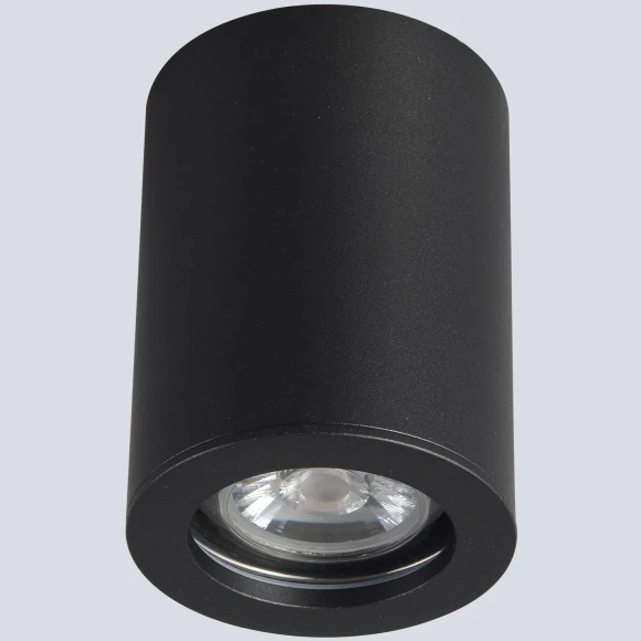 Crystal Lux CLT 422C BL Черный накладной потолочный влагозащищенный минималистичный светодиодный светильник под сменную лампу GU10, черный матовый металл, защита IP44