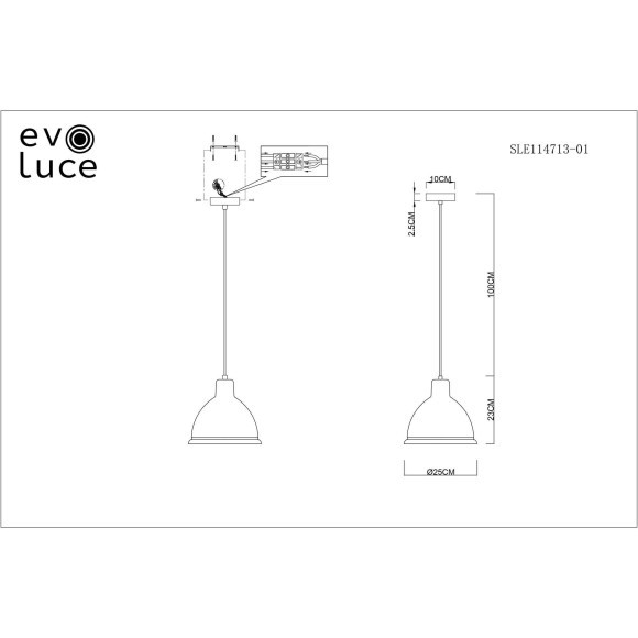 SLE114713-01 Подвес Черный/Хром E27 1*60W BACCHI