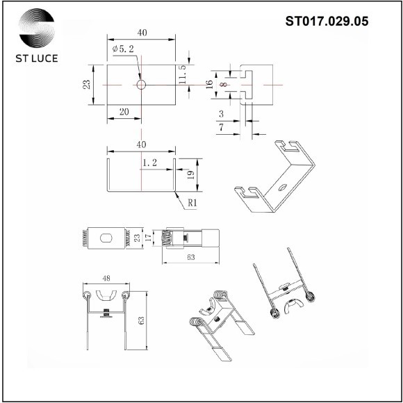 ST017.029.05 Монтажная скоба для ST017.129.05 