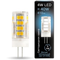 107307204 Лампа Gauss LED G4 AC185-265V 4W 410lm 4100K керамика 1/10/200 107307204 Лампа Gauss LED G4 AC185-265V 4W 410lm 4100K керамика 1/10/200