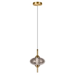 10421/C Smoke LOFT IT HELIX Подвесной светильник с бронзовым металлическим основанием и дымчатым стеклянным плафоном, LED 8 Вт, 4000 К, подключение 220 В