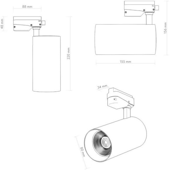 Однофазный двужильный светодиодный трековый светильник Denkirs DK6456-BK SOLID KOPER 4000К 2700Лм CRI90+ 24° 30Вт